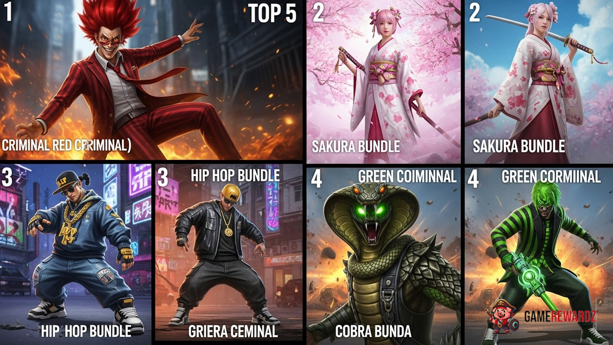 Free Fire Top 5 Rare Skins of All Time